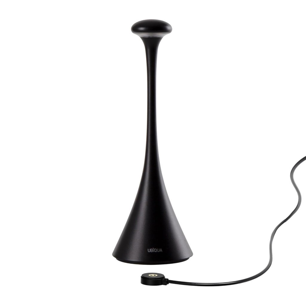 Lámpara de mesa retro recargable con base magnética, 3 tonos y dimmer ✨💡