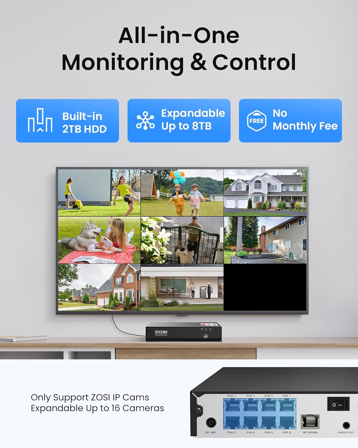 Sistema de cámaras 4K 8MP PoE 8 canales con NVR 2TB, audio y detección AI 🚨📷 - Imagen 7