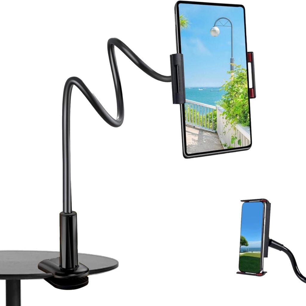 Soporte Flexible para Tablet de 4.1 a 6.7 pulgadas con Brazo Articulado 360° para Cama o Escritorio 🛏️📱