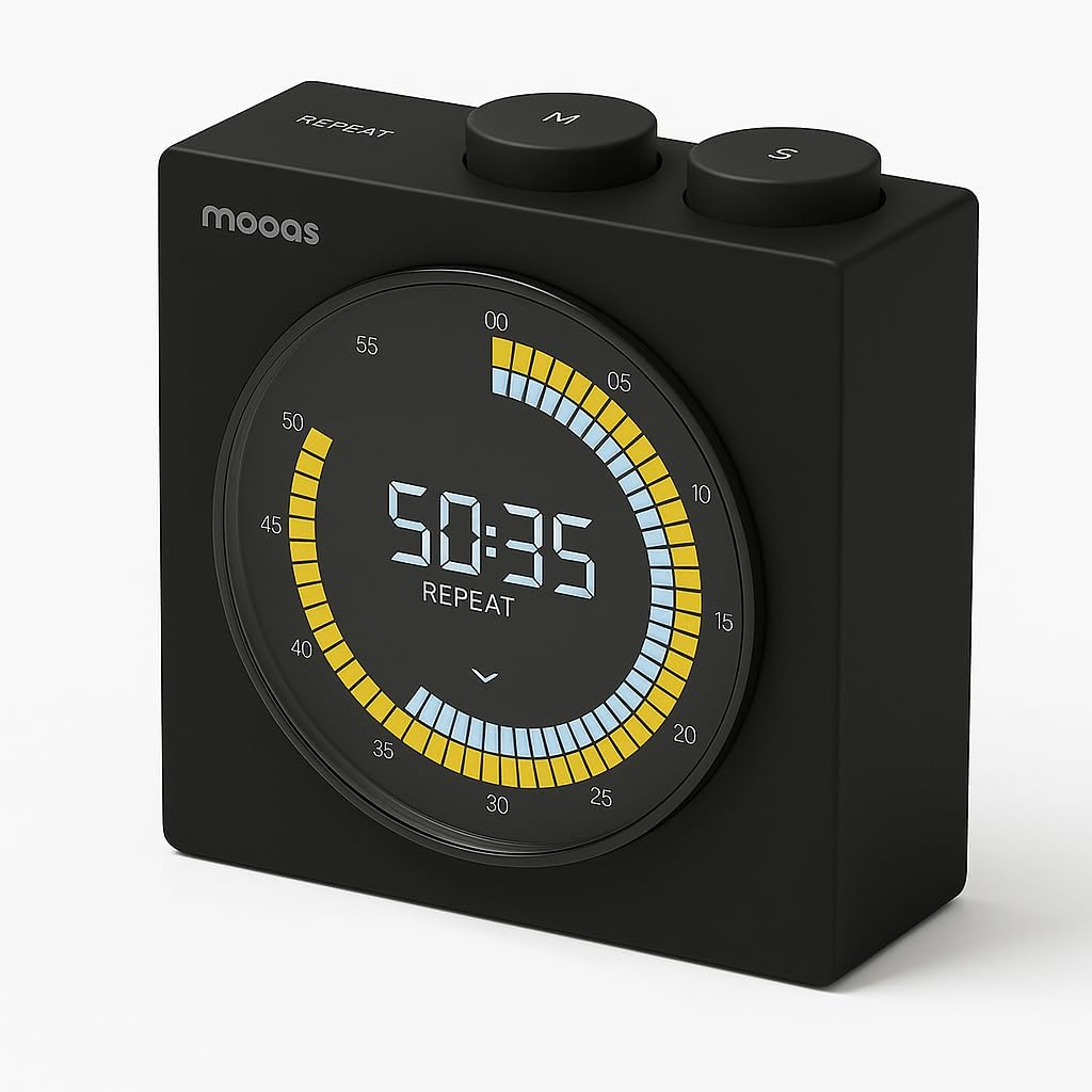 Temporizador digital recargable con pantalla LCD y anillo visual de cuenta regresiva ⏱️🔋