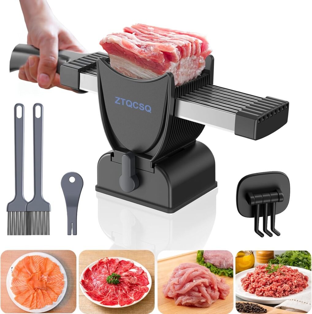 Cortadora Manual de Carne Fresca con 17 Cuchillas Ajustables 🥩🔪