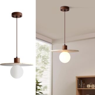 Lámpara colgante estilo Wabi Sabi piedra natural 20 cm para cocina o comedor 🌿💡