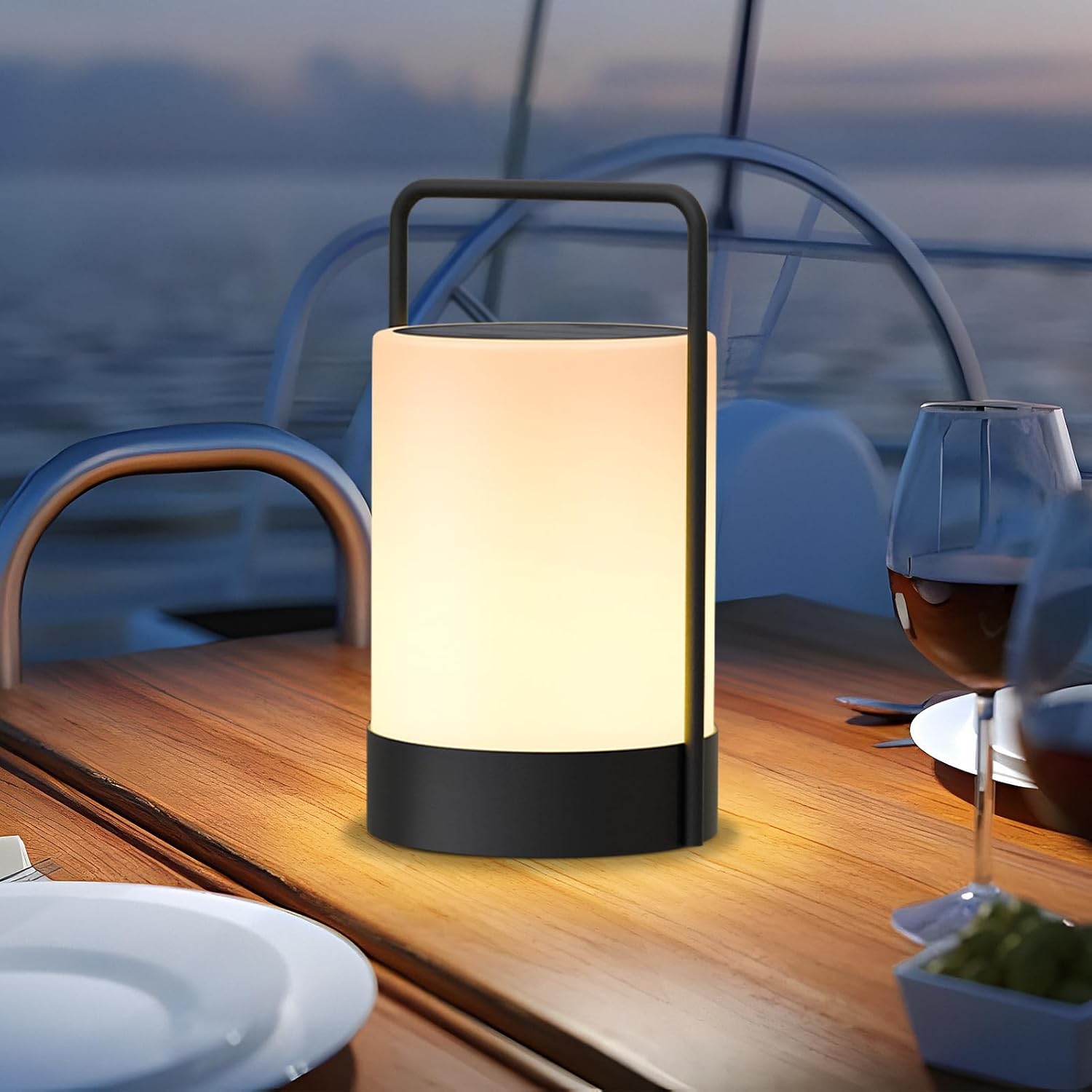 Lámpara LED Solar Recargable para Exterior con Luz Cálida y RGB 🌈☀️ - Imagen 4