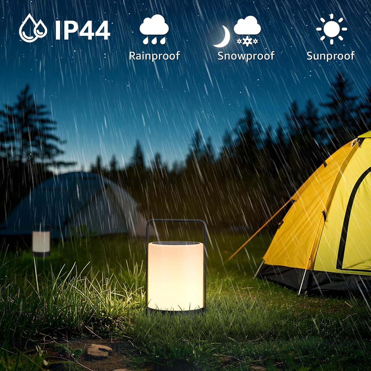 Lámpara LED Solar Recargable para Exterior con Luz Cálida y RGB 🌈☀️ - Imagen 7