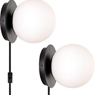 Lámparas de Pared Modernas con Globo de Vidrio Blanco Opalino (Set de 2) 🔌💡