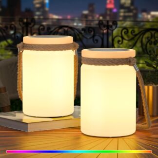 Set de 2 Lámparas Solares Recargables RGB para Mesa o Terraza 🌞🌈