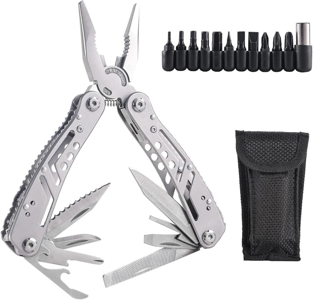 Multiherramienta de Bolsillo 24-en-1 de Acero Inoxidable con Estuche 🛠️🔧