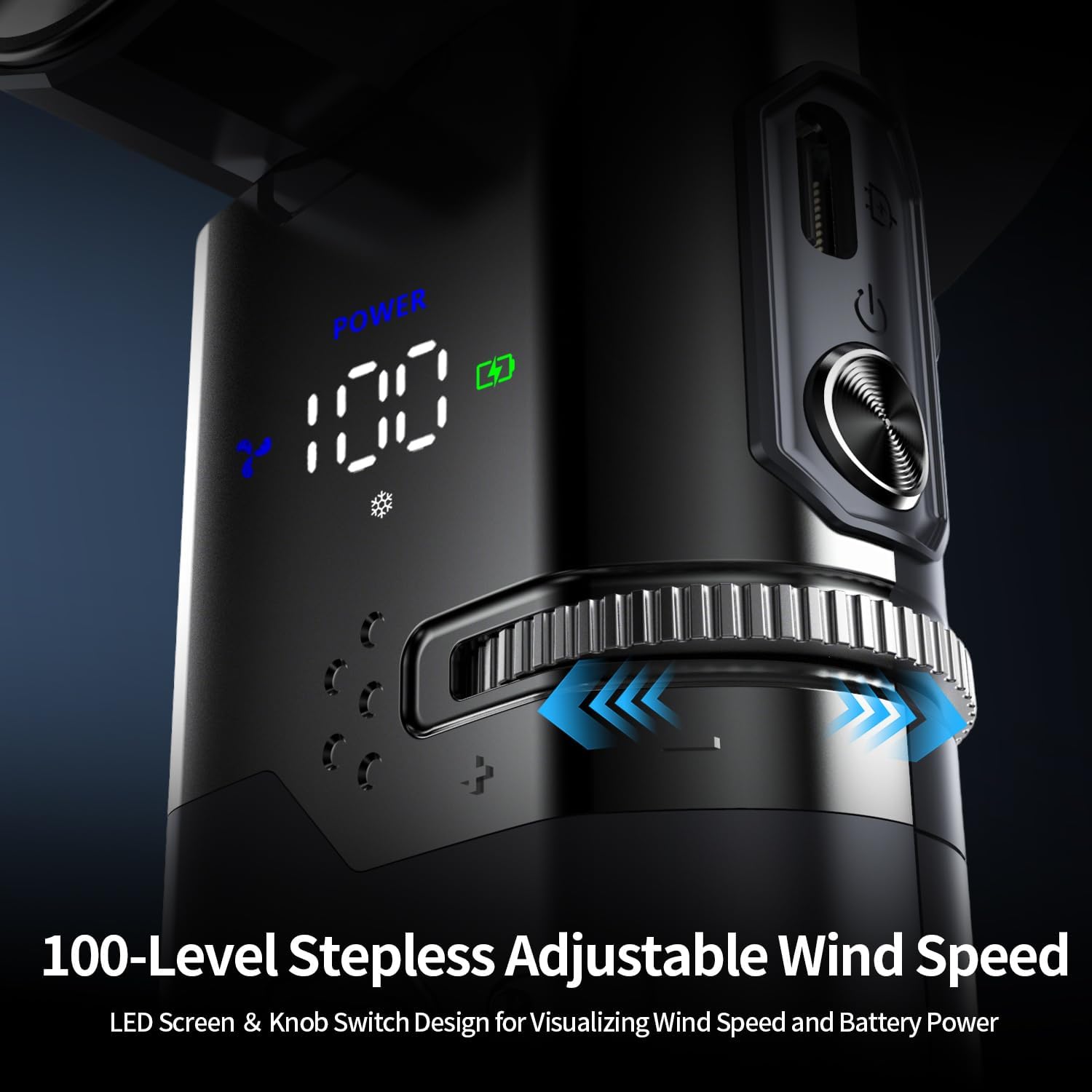 Ventilador portátil recargable 4-en-1 con enfriamiento por hielo, pantalla LED y cable tipo C 🎐❄️🔋 - Imagen 2