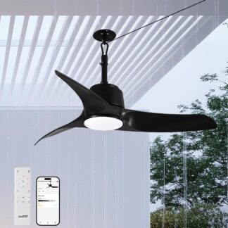 Ventilador de Techo Exterior 42" con Luz y Control Remoto IP66 Resistente al Agua