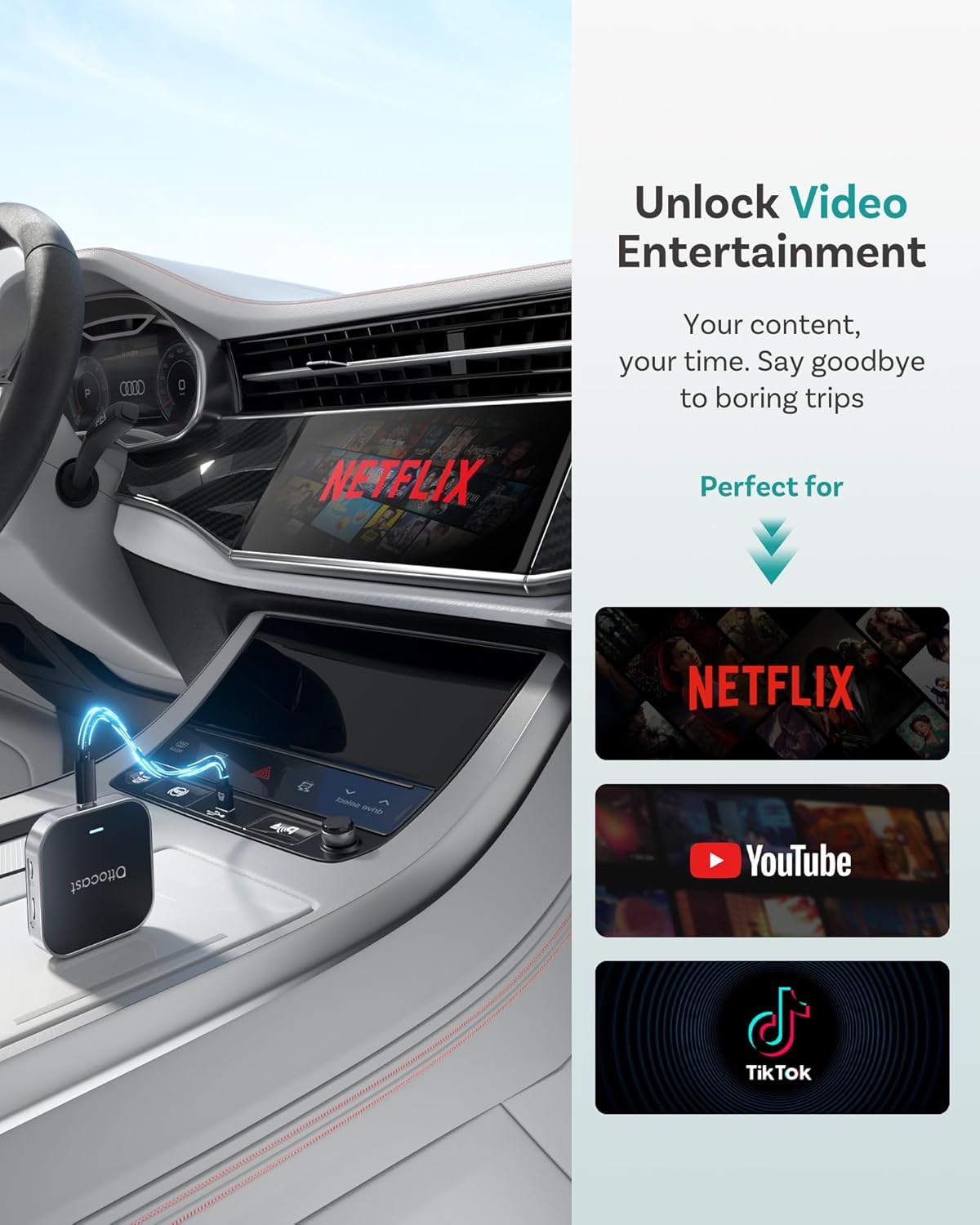 Adaptador Ottocast Magic Box E2 para CarPlay y Android Auto inalámbrico con YouTube, Netflix y TikTok+ 🚗📺 - Imagen 8