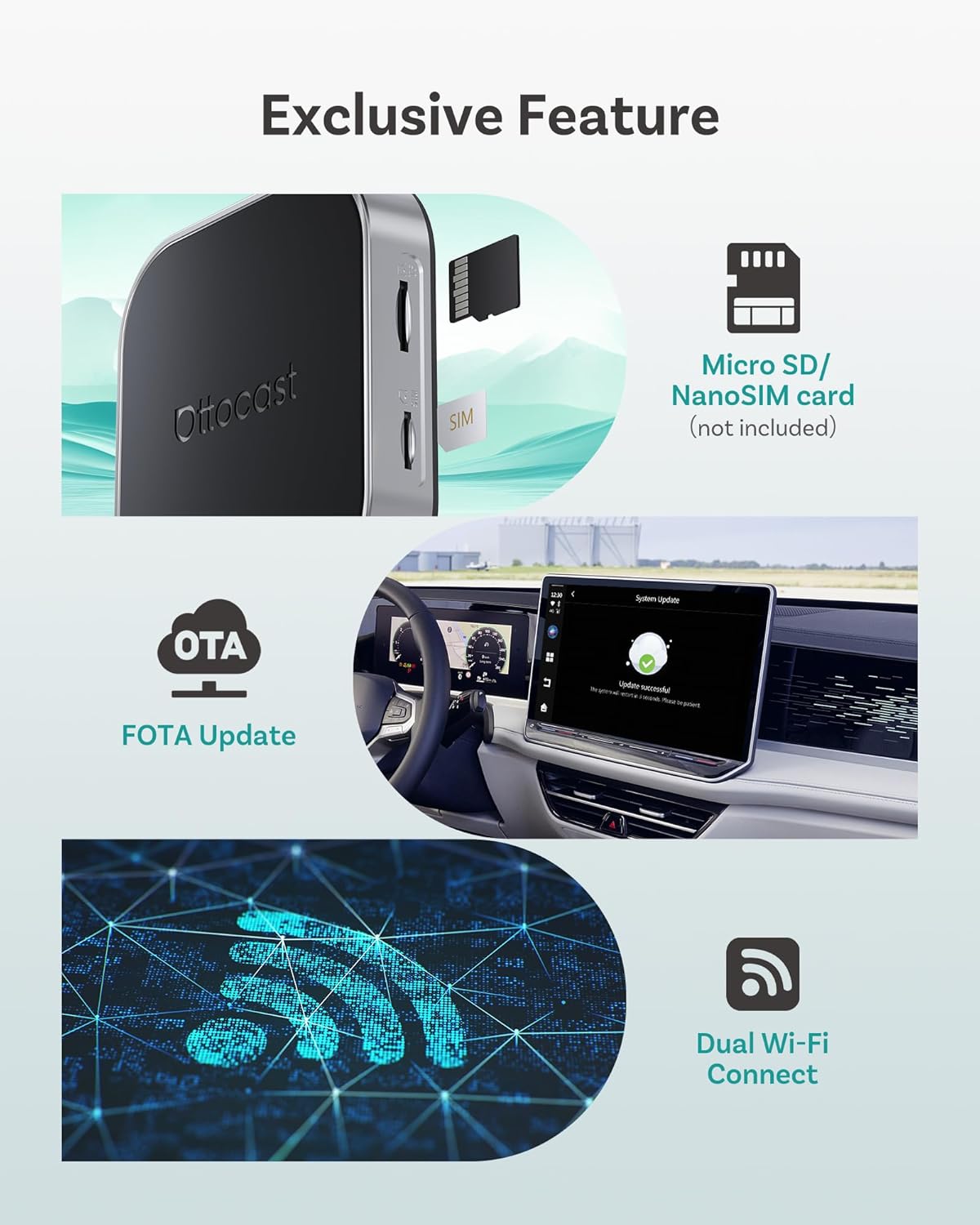 Adaptador Ottocast Magic Box E2 para CarPlay y Android Auto inalámbrico con YouTube, Netflix y TikTok+ 🚗📺 - Imagen 9