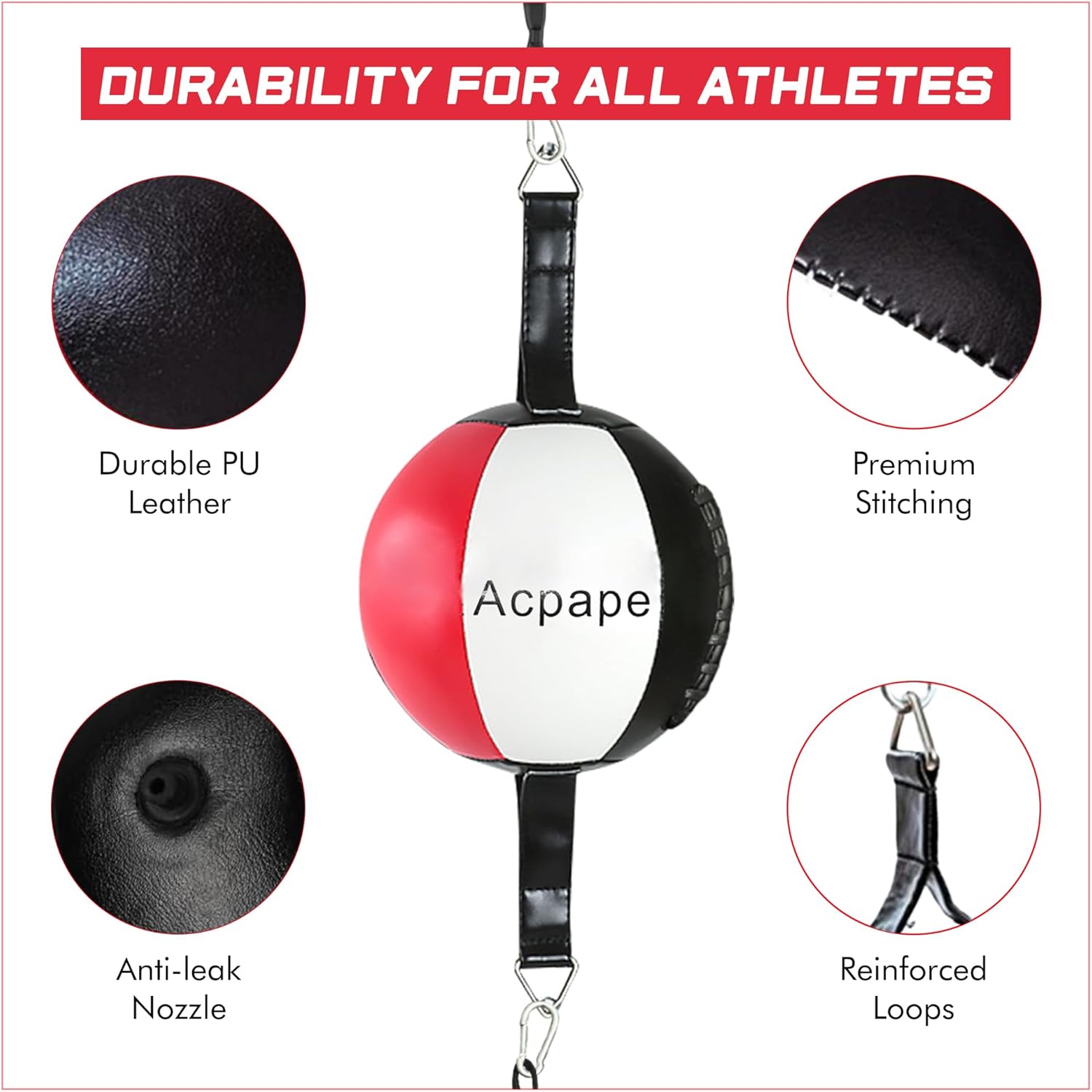 Bolsa de Boxeo Acpape Doble Extremo con Guantes para Entrenamiento de Velocidad y Reflejos - Imagen 4