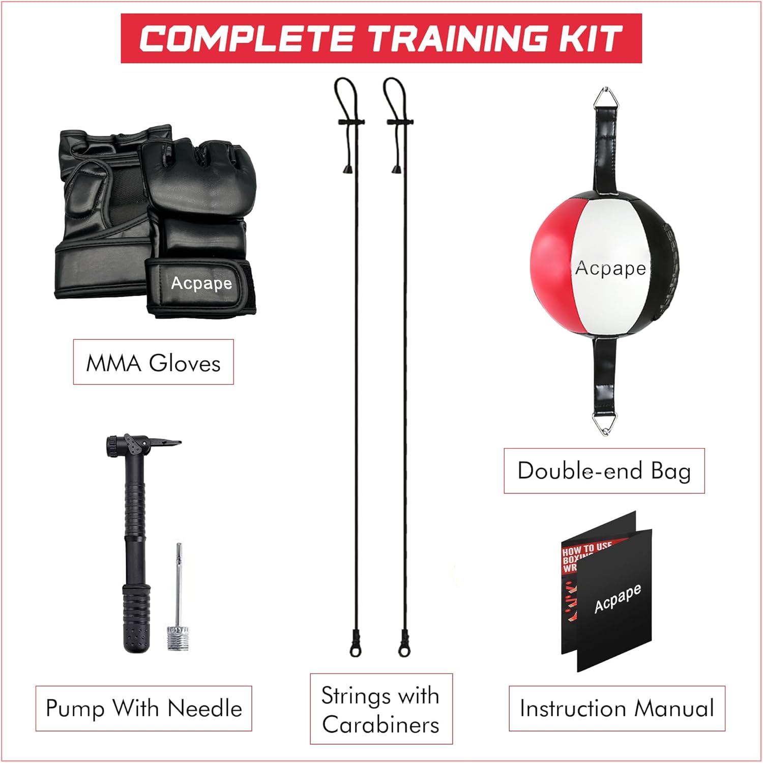 Bolsa de Boxeo Acpape Doble Extremo con Guantes para Entrenamiento de Velocidad y Reflejos - Imagen 6