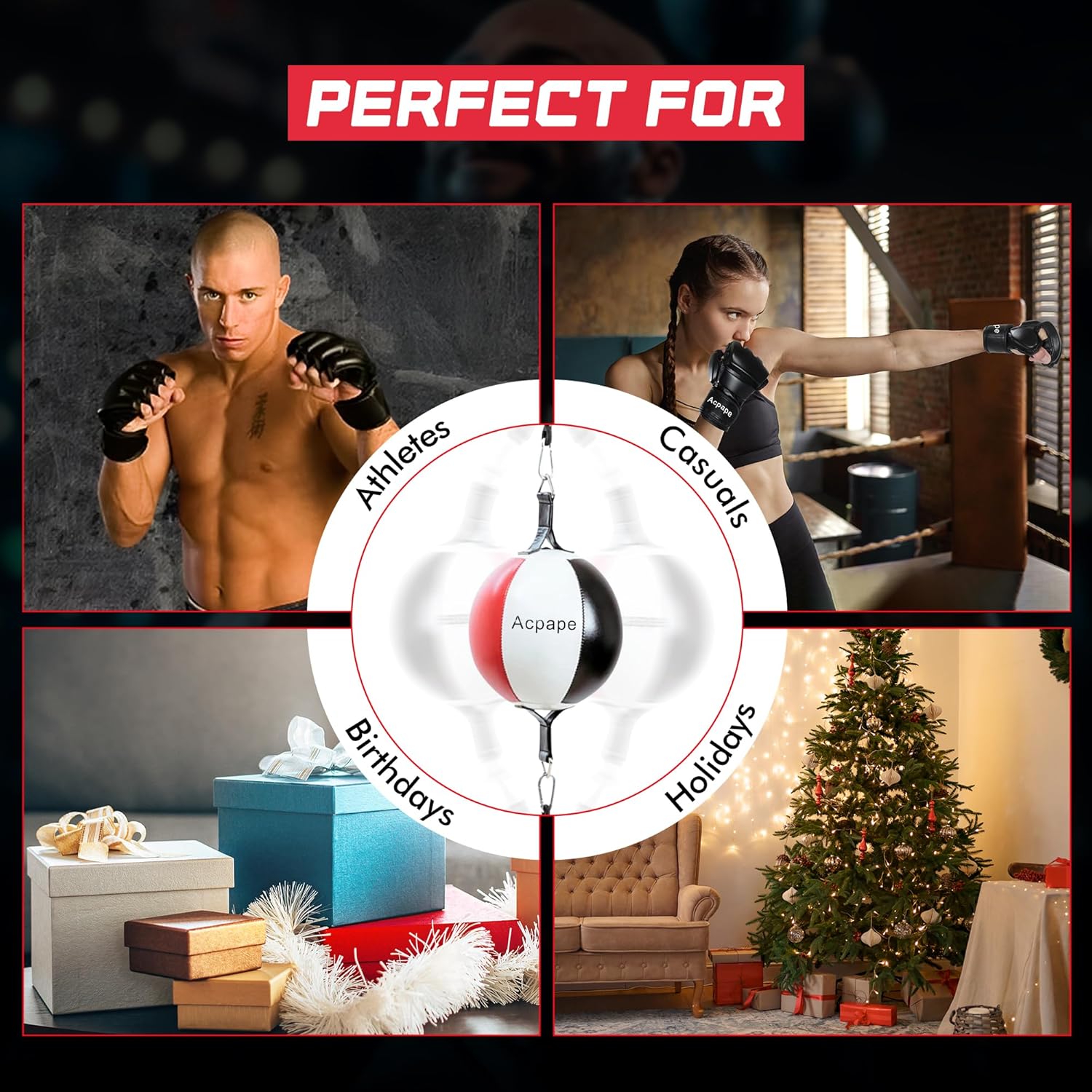 Bolsa de Boxeo Acpape Doble Extremo con Guantes para Entrenamiento de Velocidad y Reflejos - Imagen 7