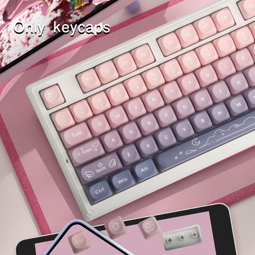 Set de Keycaps Sakura Sweetheart 134 teclas MOA Profile 🌸💜 - Imagen 4