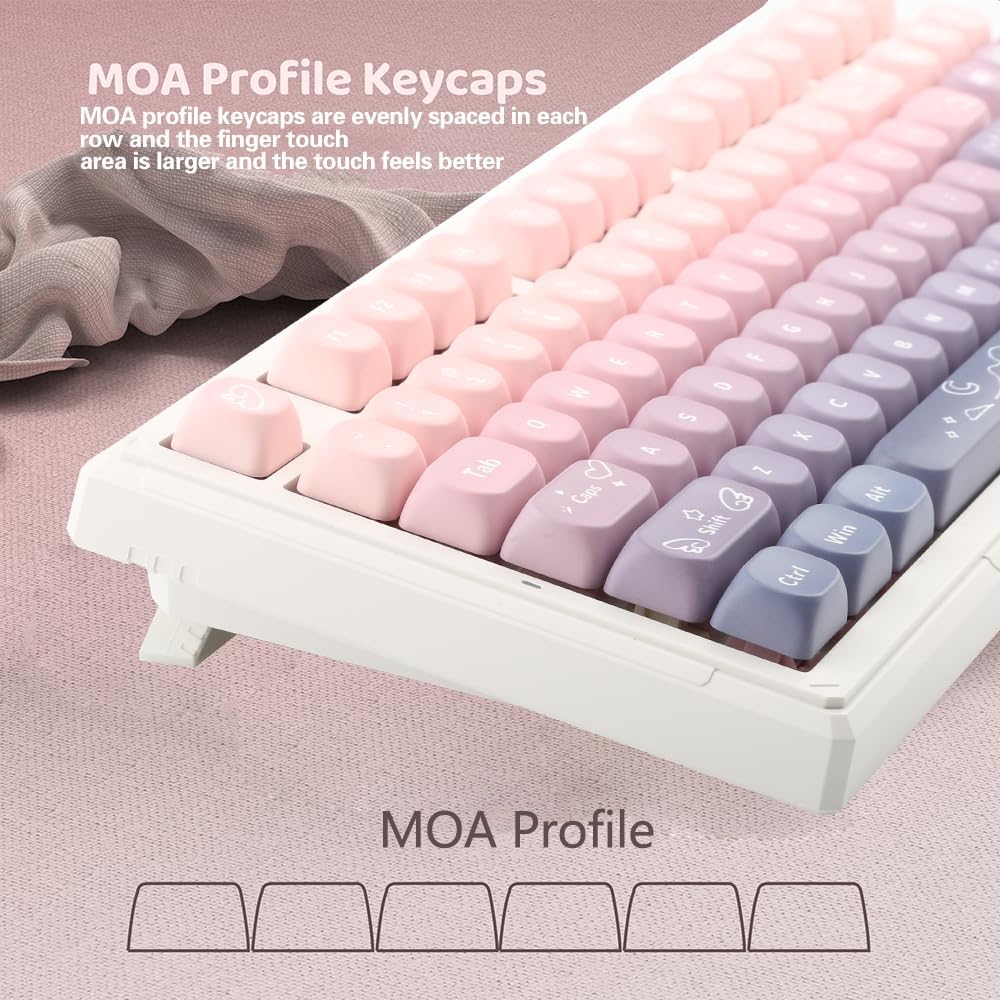 Set de Keycaps Sakura Sweetheart 134 teclas MOA Profile 🌸💜 - Imagen 6