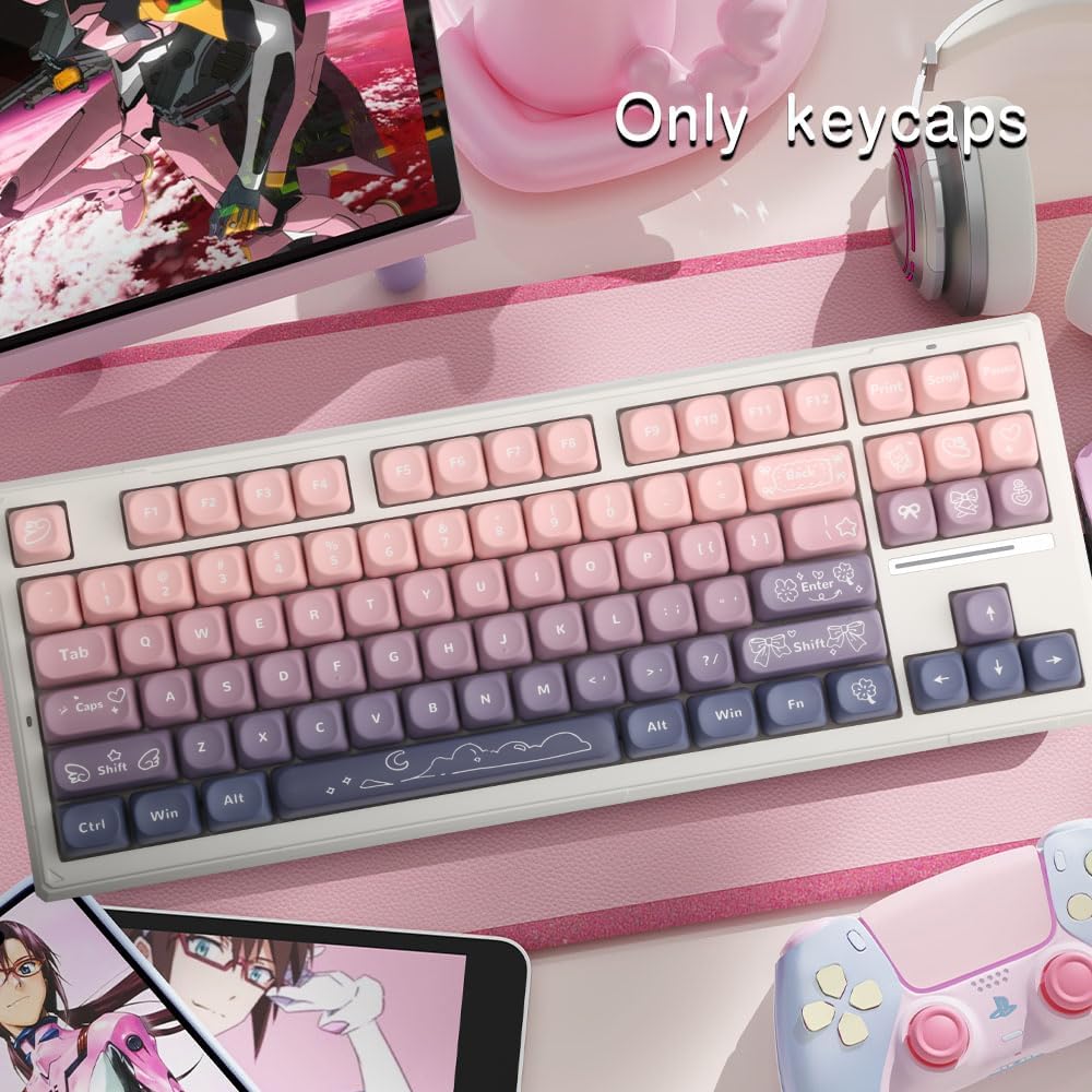 Set de Keycaps Sakura Sweetheart 134 teclas MOA Profile 🌸💜 - Imagen 7