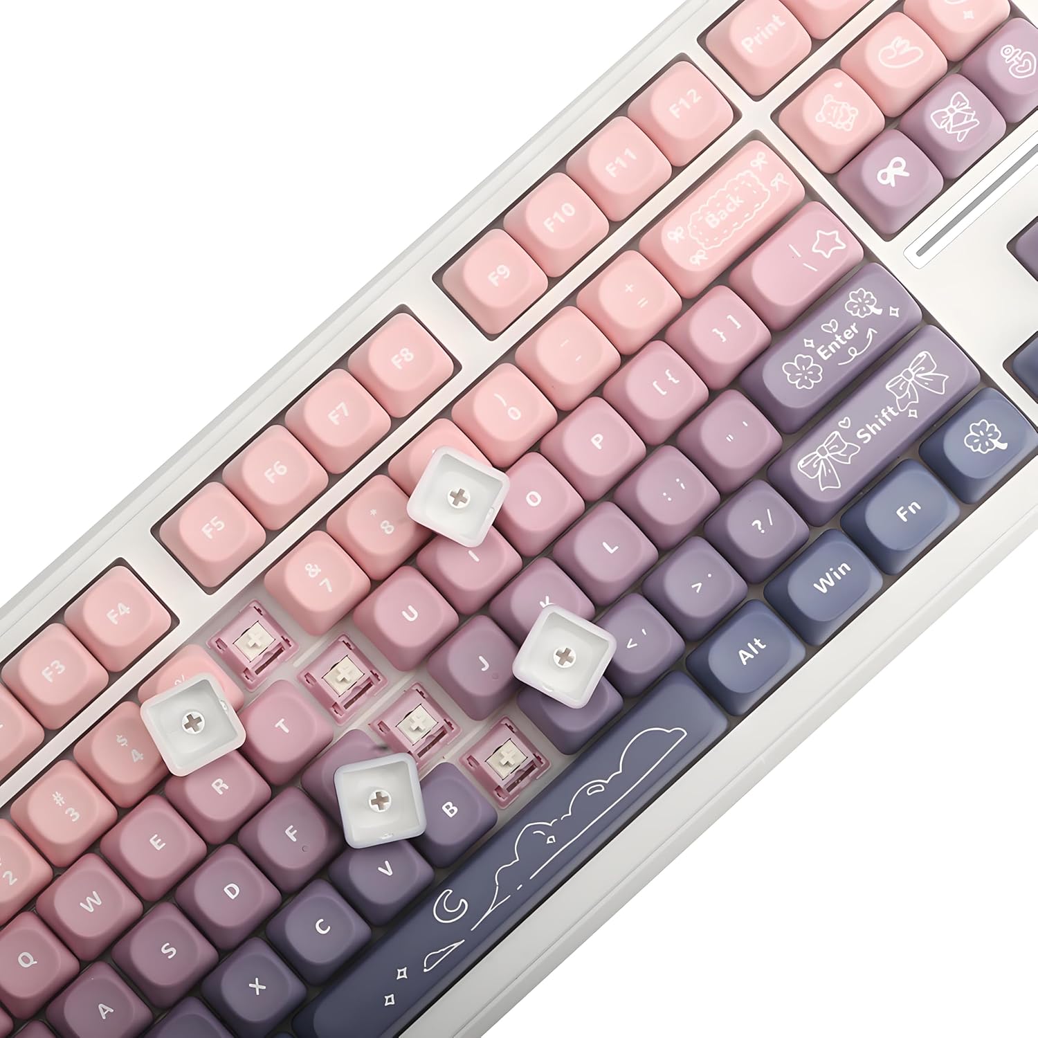 Set de Keycaps Sakura Sweetheart 134 teclas MOA Profile 🌸💜 - Imagen 9