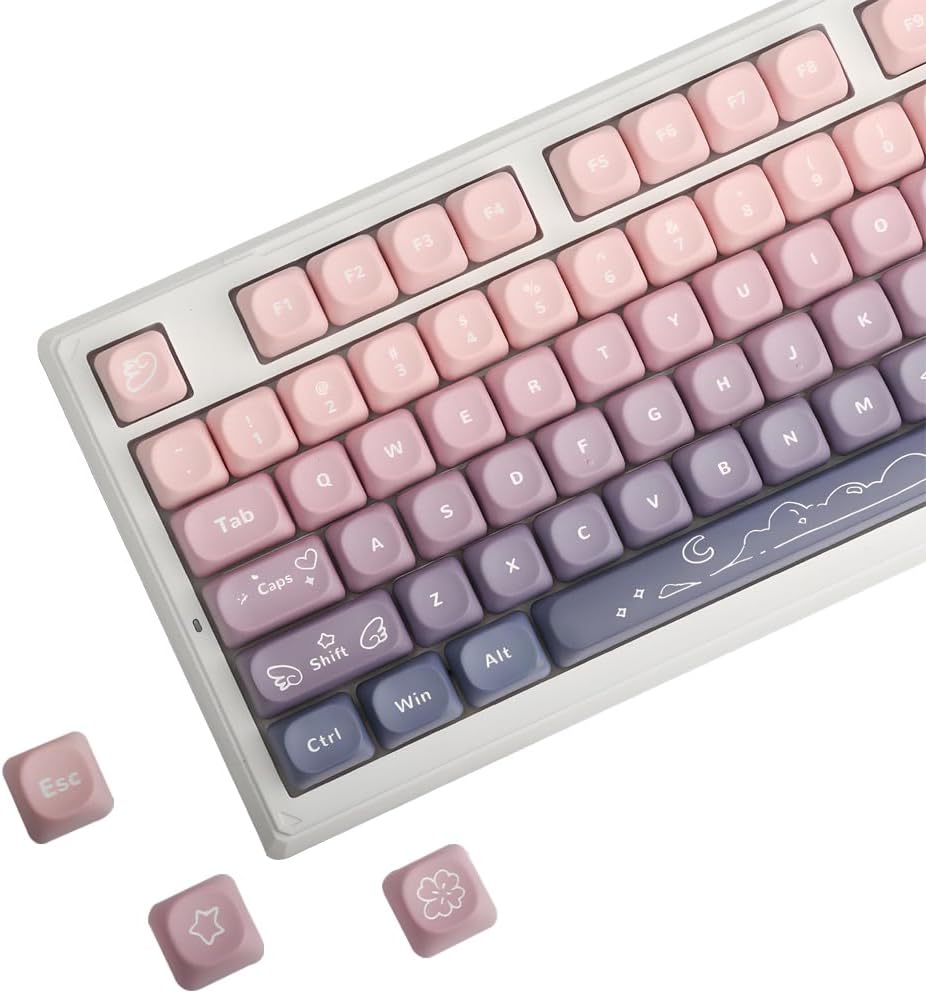 Set de Keycaps Sakura Sweetheart 134 teclas MOA Profile 🌸💜