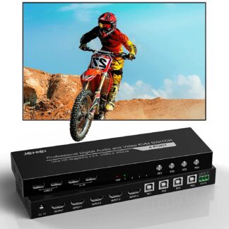 KVM Switch HDMI 4K@60Hz 4 Puertos con USB 2.0 y Control RS232