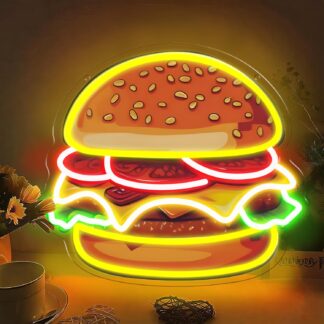 Letrero LED de hamburguesa 🍔 Luz de neón decorativa para pared