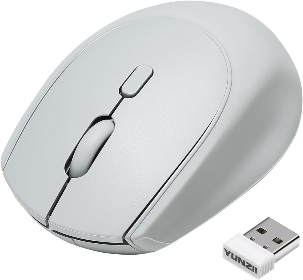 Mouse inalámbrico ergonómico silencioso YUNZII C2 con recubrimiento de silicona gris 🖱️✨