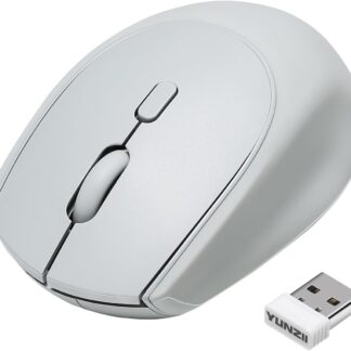 Mouse inalámbrico ergonómico silencioso YUNZII C2 con recubrimiento de silicona gris 🖱️✨