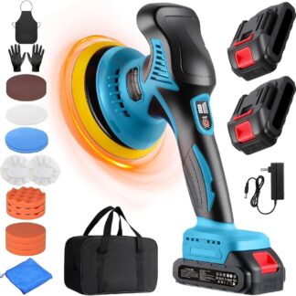 Pulidora Inalámbrica GEARLASSO 21V con 2 Baterías y Kit de 17 Piezas – 8 Velocidades para Autos, Madera y Más 🔧🚗✨