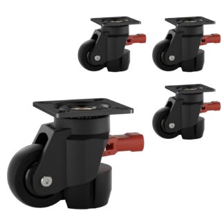 Ruedas Niveladoras Industriales 🛠️ Set de 4 con Manivela Ajustable (580 lb)