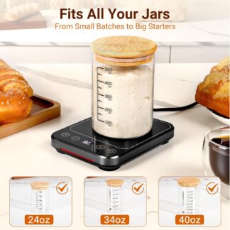 Tapete calefactor para masa madre 24–40oz con control preciso y temporizador 🥖✨