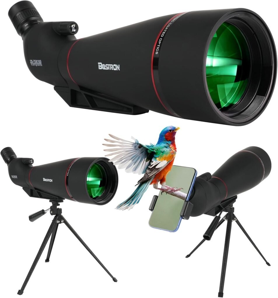 Telescopio de Observación 25-75x100 con Trípode y Adaptador para Celular 📡🌄