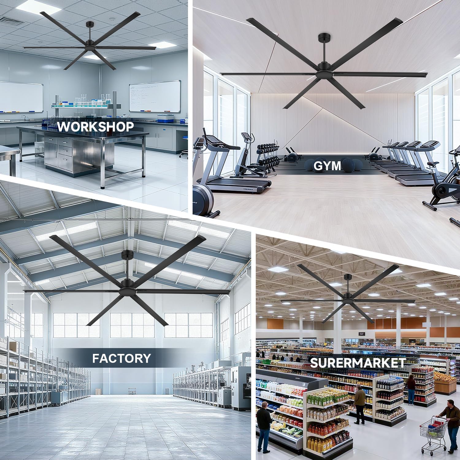 Ventilador industrial de techo 120 pulgadas (305 cm) con control remoto 🌀🏠 - Imagen 6