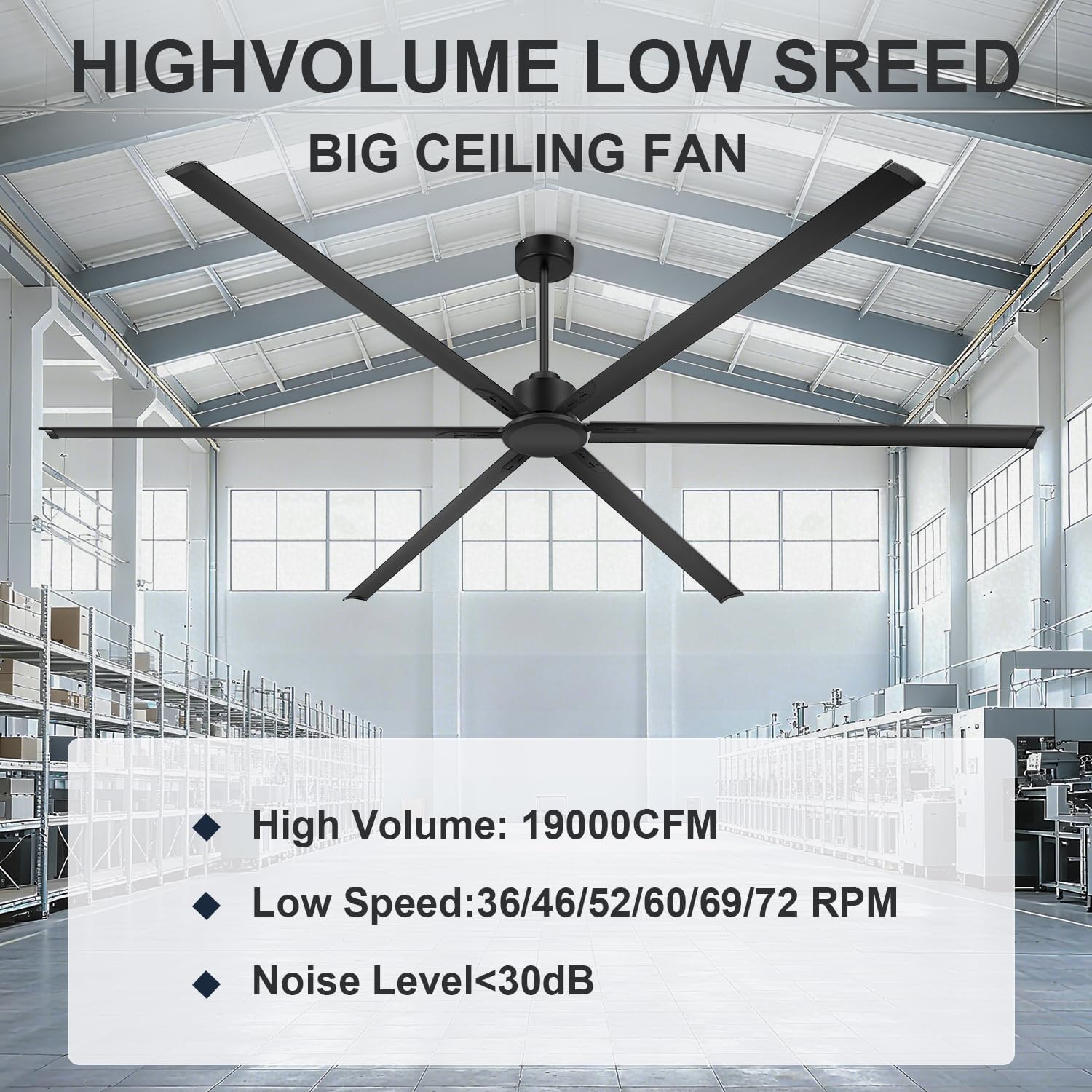 Ventilador industrial de techo 120 pulgadas (305 cm) con control remoto 🌀🏠 - Imagen 7