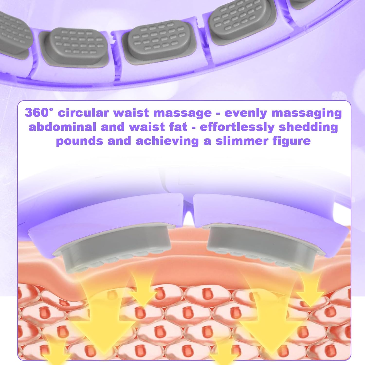 Aro Fitness Inteligente Silencioso con Contador Ajustable 30–50 pulgadas (Morado) - Imagen 4