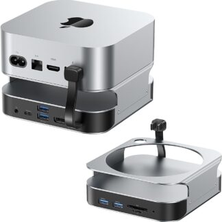 Base Dock 10 en 1 para Mac mini M4 y M4 Pro con Ranura SSD NVMe, Puertos USB 3.2, DisplayPort 4K@240 Hz y Lector SD/TF 💻✨