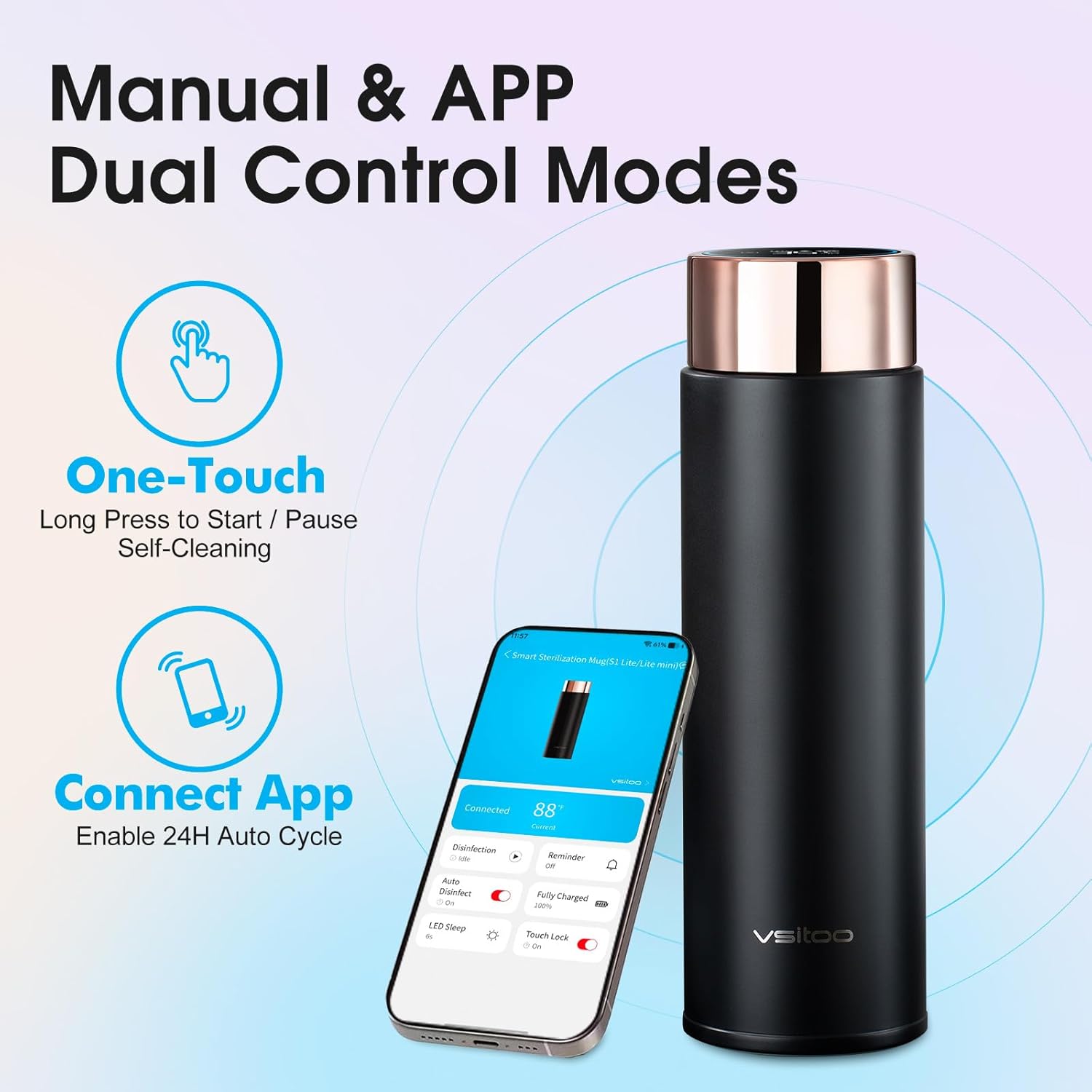 Botella Inteligente Vsitoo Auto-Limpiante 💧 con Pantalla LED y Batería 30 Días - Imagen 7