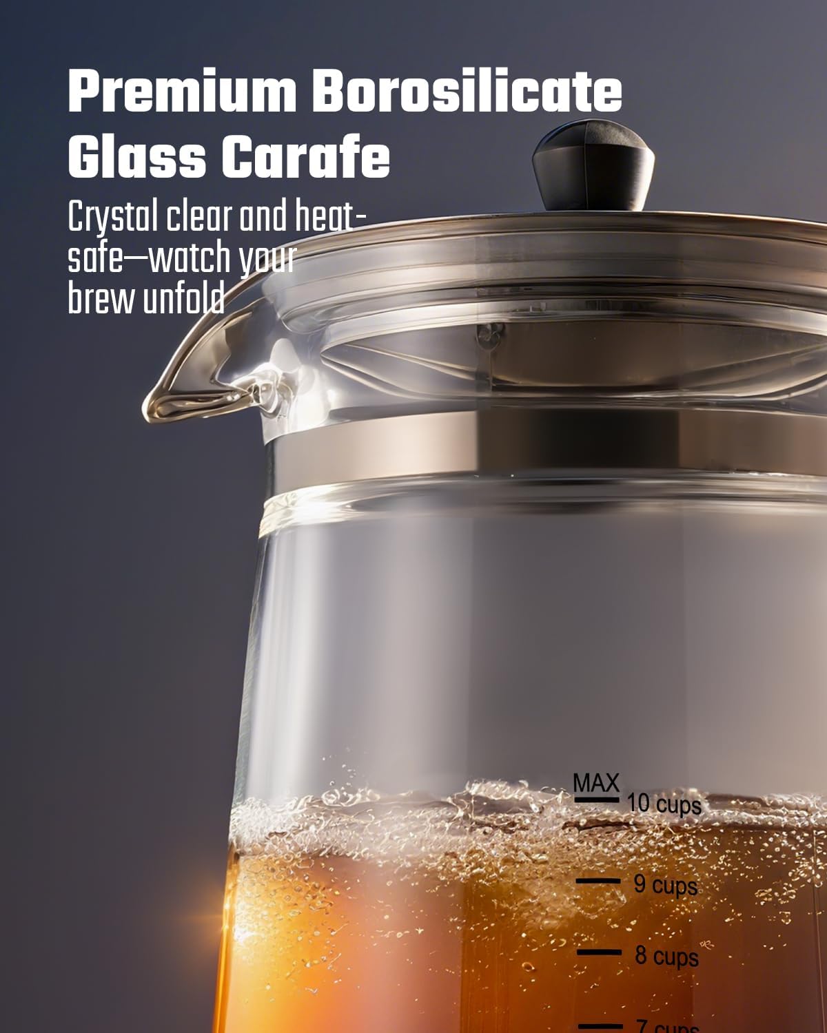 Cafetera Percoladora Eléctrica 10 Tazas de Vidrio y Acero Inoxidable ☕ - Imagen 2