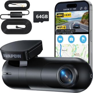 Cámara Dashcam AVAPOW 4K 🚗 con WiFi 6 y Modo Estacionamiento 24h