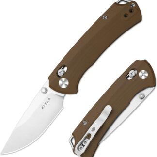 Cuchillo Plegable EDC con Hoja Nitro-V 🇩🇪 Mango G10 Texturizado Marrón