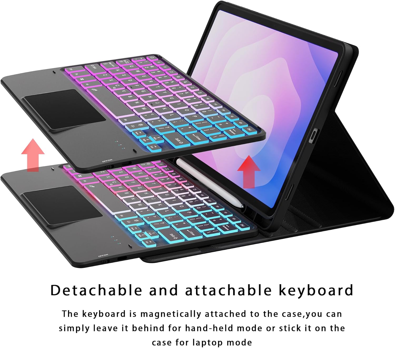 Funda con teclado retroiluminado para Galaxy Tab S11 11 pulgadas con touchpad y soporte 🌈💻 - Imagen 7
