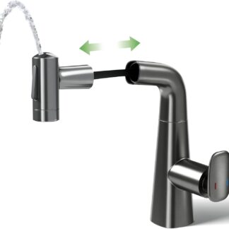 Grifo para Lavatrastos 3-en-1 con Rociador Extensible, Enjuague hacia Arriba y Giro 360°