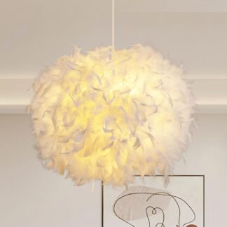 Lámpara Colgante Blanca de Plumas NZV 40 cm 💡