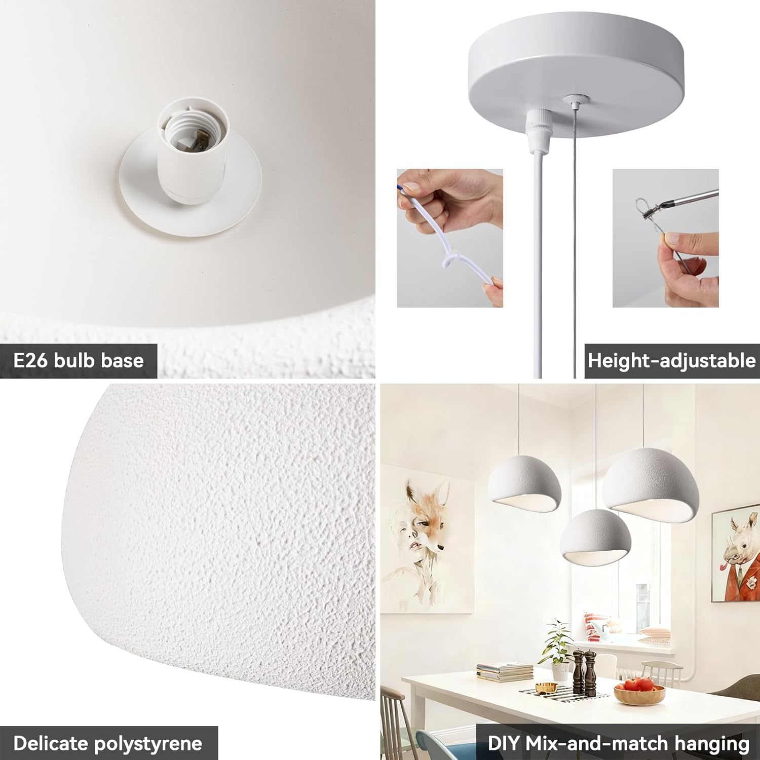 Lámpara Colgante Wabi Sabi Blanca de 30 cm (Techo) - Imagen 7