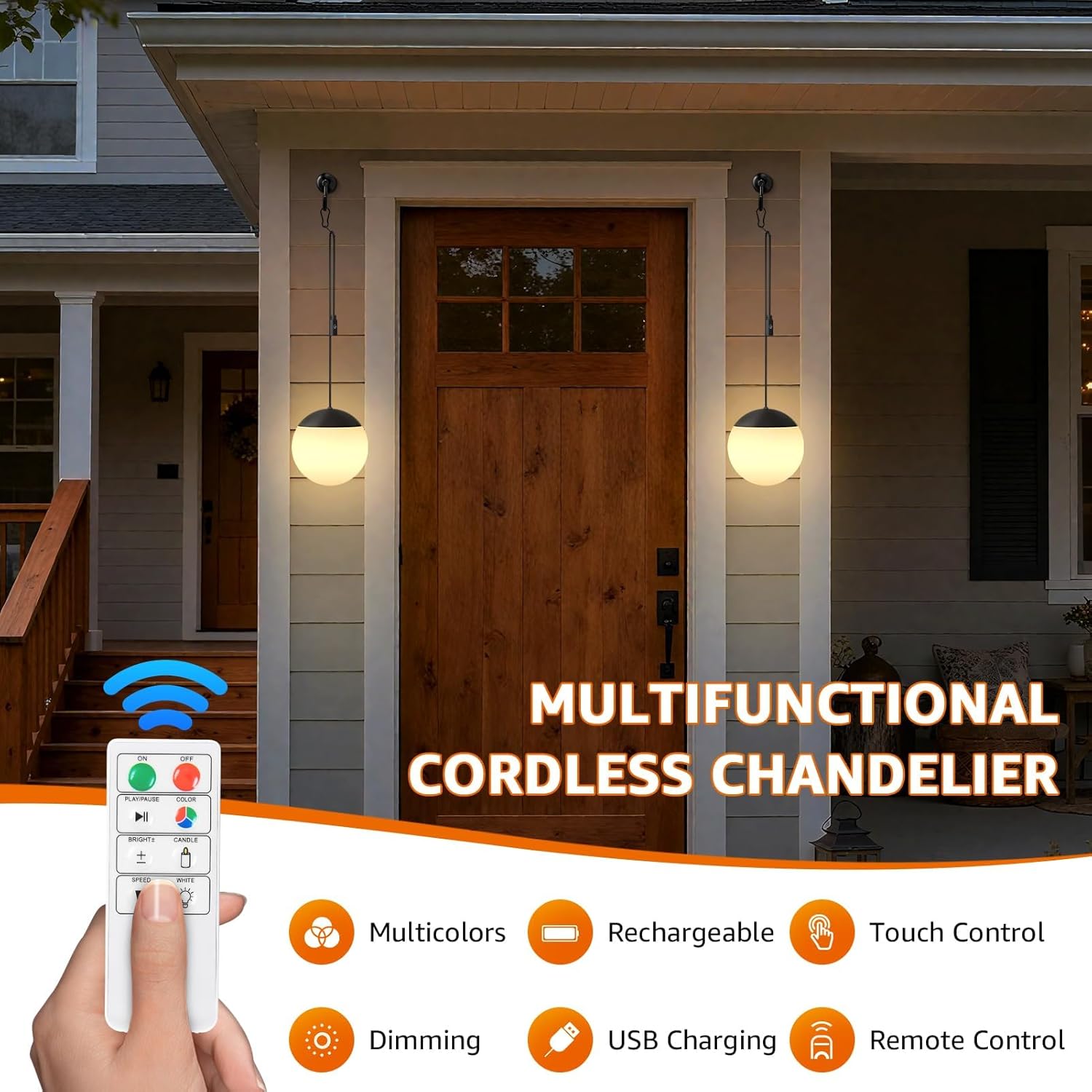 Lámparas Colgantes Recargables RGB con Control Remoto (2 Unidades) 💡 - Imagen 2