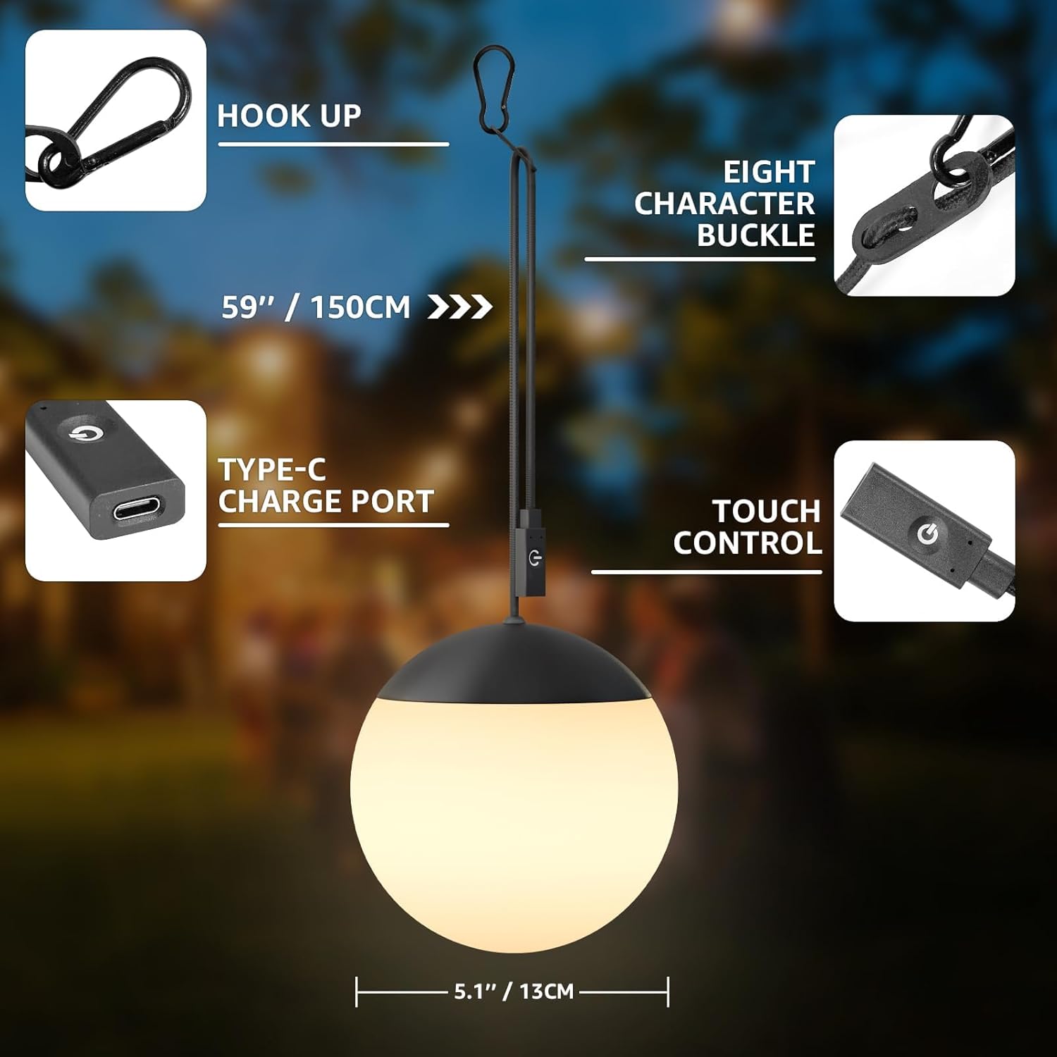 Lámparas Colgantes Recargables RGB con Control Remoto (2 Unidades) 💡 - Imagen 4