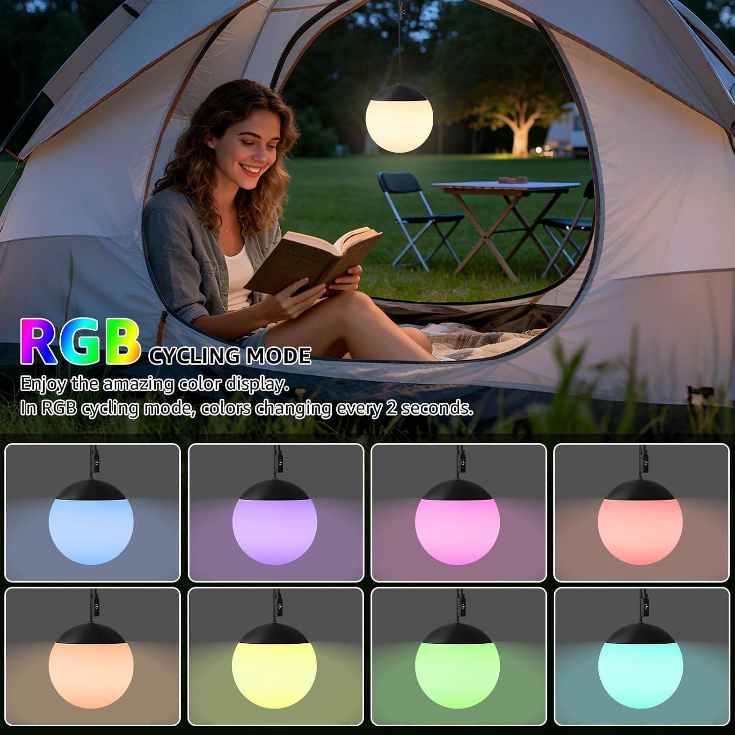 Lámparas Colgantes Recargables RGB con Control Remoto (2 Unidades) 💡 - Imagen 6