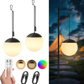 Lámparas Colgantes Recargables RGB con Control Remoto (2 Unidades) 💡