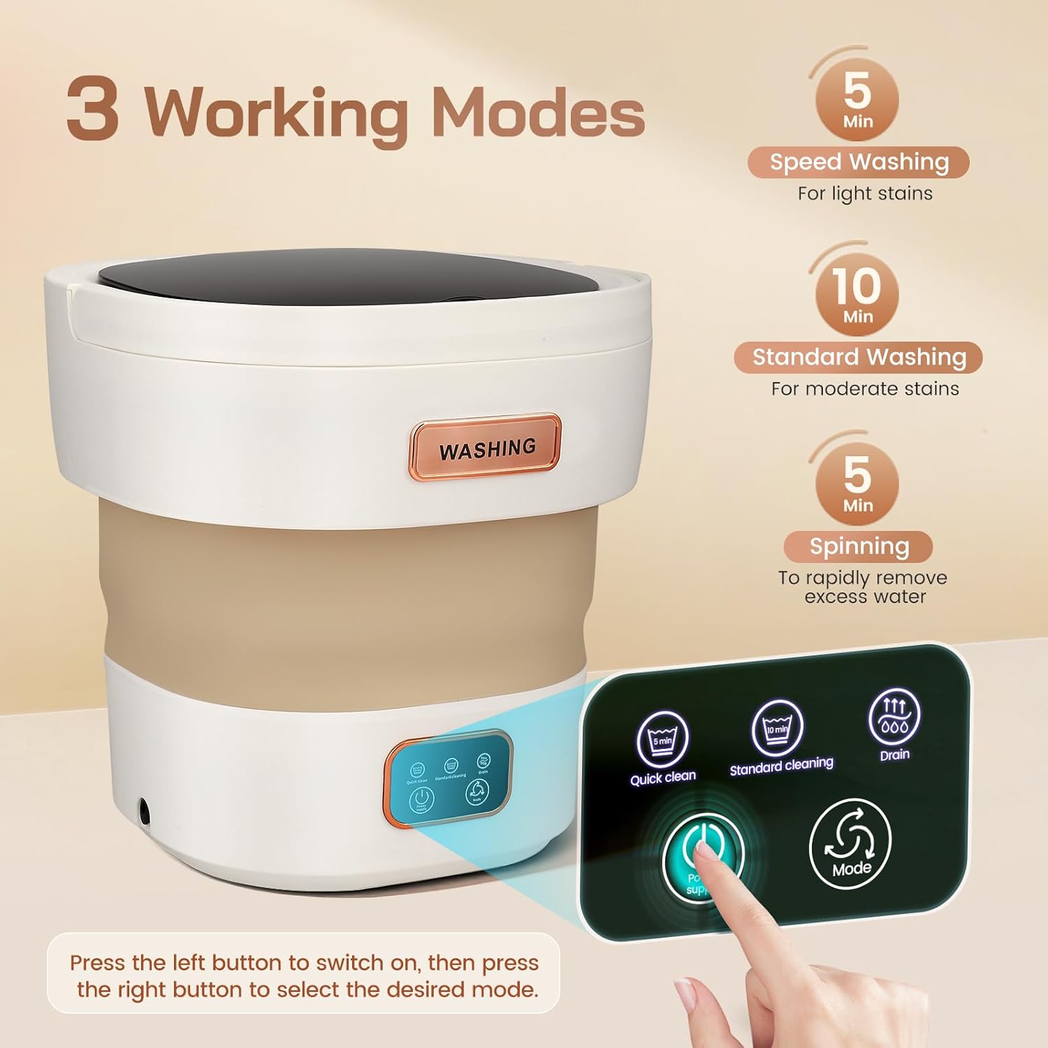 Lavadora Portátil Plegable 15 L con Canasta de Centrifugado 🧺✨ - Imagen 6