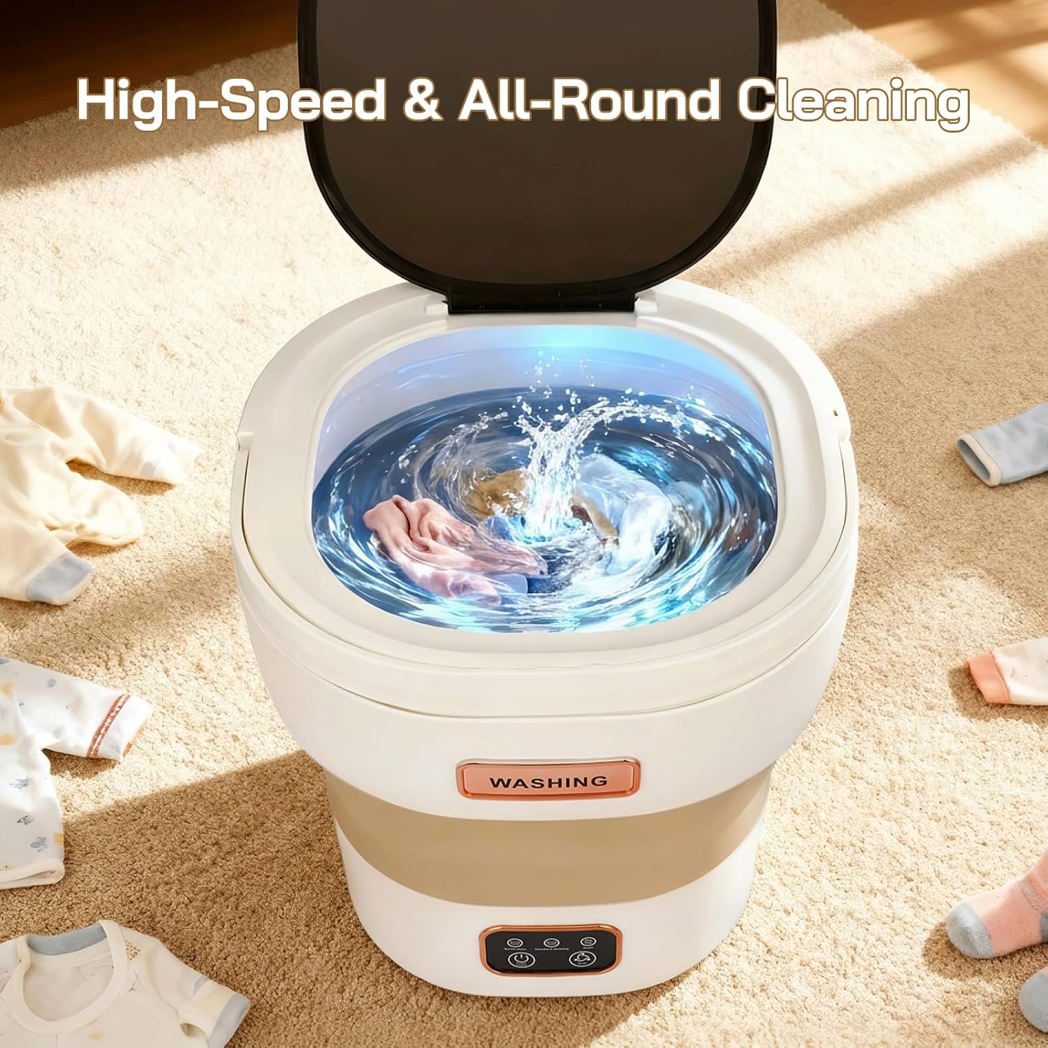 Lavadora Portátil Plegable 15 L con Canasta de Centrifugado 🧺✨ - Imagen 8