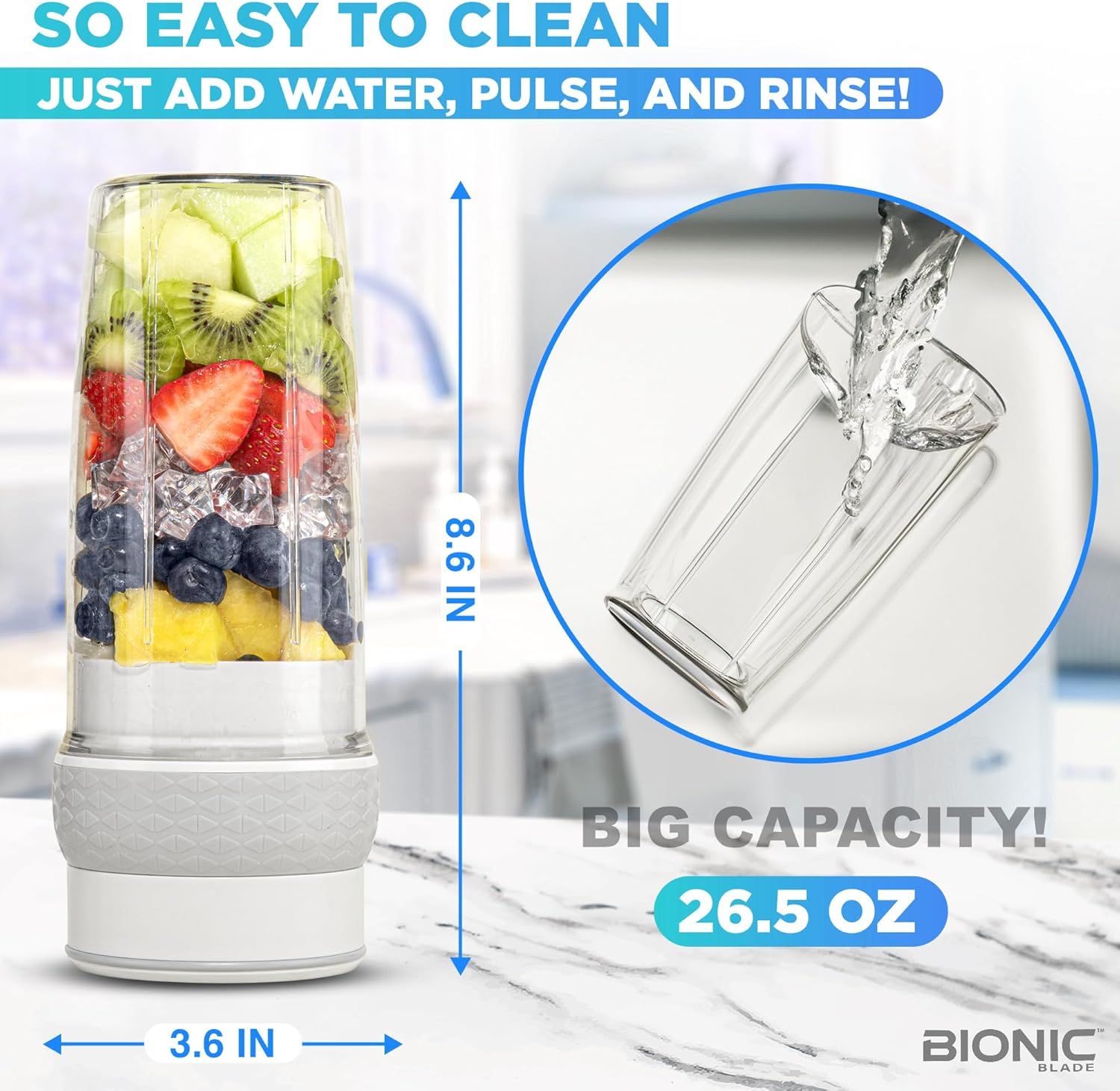 Licuadora Portátil Recargable 26.5 oz 18,000 RPM Bionic Blade 🥤⚡ - Imagen 6